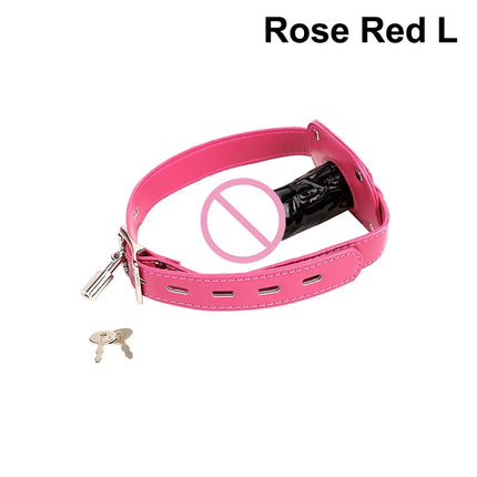 Leather Silicone Penis Mouth Ball Gag With Lock Bondage Restraints Oral Dildo Plug Harness For Couple Sex Game Sex Toy