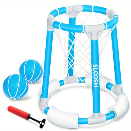 Joyfy Summer Pool Basketball Hoop Toys Floating Basketball Pool Game Swimming Floats Toys with Balls for Kids Adults Pool Party