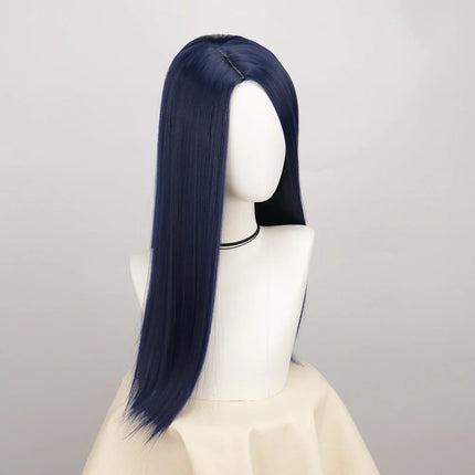 Game Arcane Caitlyn Cosplay Wig Anime Dark Blue Long Straight Heat Resistant Synthetic Hair The Sheriff of Piltover Wigs