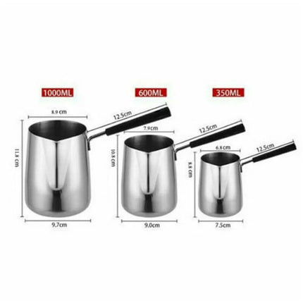 DIY Long Handle Soap Pot Steel Making Jug Tool Wax Melting Pot Candle Pitcher Coffee Cup
