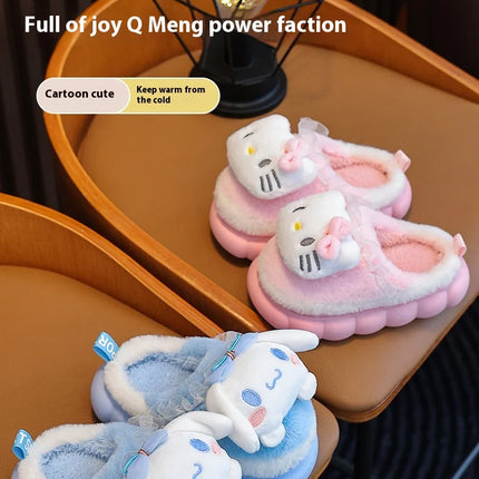 New Autumn And Winter Children'S Cotton Slippers For Boys And Girls Cute Cartoon Indoor Slippers For Infants And Young Children