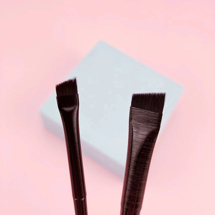 New 2 pieces/set eyebrow contour brush eyebrow eyeliner brush portable small angle eyebrow brush female makeup tool
