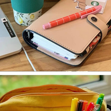 Large Capacity Canvas Storage Bag Simple Design For High School Students Multi-Layer Pencil Case And Bag For Boys And Girls