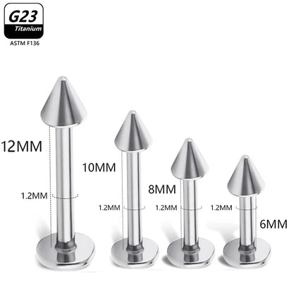 10pcs/Lot G23 Titanium Labret Lip Piercing Jewelry Not Allergic 16g 6/8/10/12mm Barbell Tongue Bar Tragus Snug Daith Earring