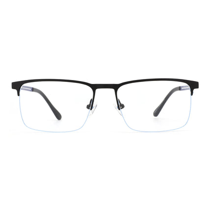 ZENOTTIC M Size Minimalist Square Glasses for Men Metal Half Rimless Frame Prescription Lenses Sleek Modern Style