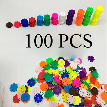 Children's early education insert bag Snowflake building block set, children's educational building blocks, children's DIY toys