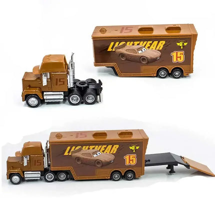 Pixar Cars Lightning McQueen Mack Uncle Truck Black Storm Jackson Cruz Set Metal Diecast Model Toy Kids Christmas Gift