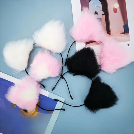 40cm Fox Tail Anal Plug Sexy Plush Cat Ears Headbands Set Butt Plug Tail Erotic Cosplay Sex Toys for Women Anal Masturbating