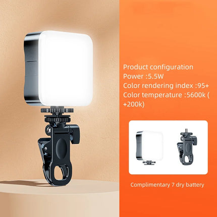 Adjustable Portable Selfie Video Light-Brightness Boost Color Control Video Conferencing Vlogging with Clamp Tripod Selfie Stick