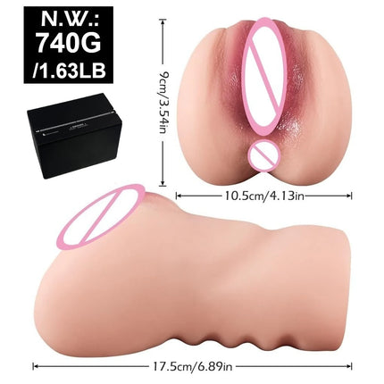2in1 Realistic Textured 3D Tight Sleeve Pussy Pocket Silicone Sex Doll Sex Toys for Men Artificial Vagina Pussy Male Masturbator