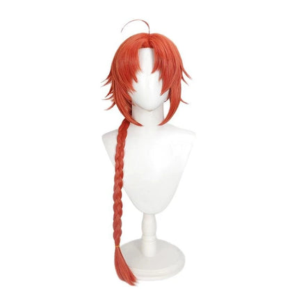 Cosplay Wig Gintama Anime Wig Kamui Long Braided Ponytail Wig Daules Ginger Game Role-Playing Synthetic Wig Middle Part