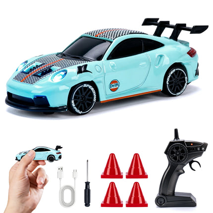 1/64 High Speed Drift RC Car with Light 2.4G 4WD Remote Control Car Desktop Mini Racing Cars Full Proportion Cars Model Gifts