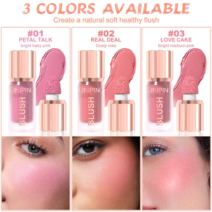 Matte Liquid Blush Waterproof High Pigmented Smooth Non-Sticky Peach Pink Coral Daily Makeup Multi-use Blushing Glow Christmas