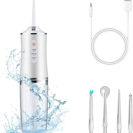 Electric Water Flosser for Teeth Cordless 3 Modes 4 Jet Tips Cleaning and Flossing Water Dental Floss Irrigator Portable Travel
