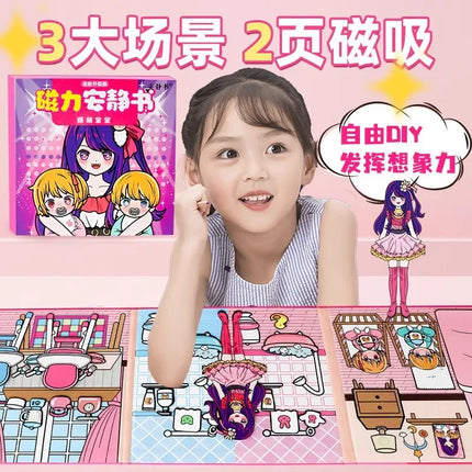 Magnetic Quiet Book Oshi No Ko Ai Hoshino Baby Care Themed No Cut No Glue Magnetic Dress Up Educational Toy For Kids Toddlers
