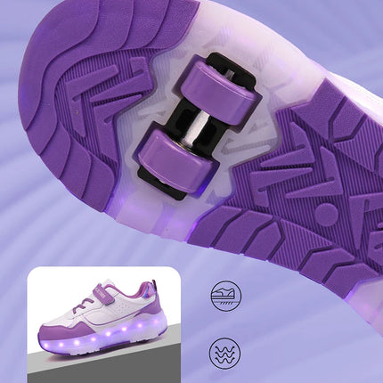 Luminous Roller Skate Shoes Wheels Removeable Sneakers Kids Roller Shoes USB Charge Light Up Sport Skate Board Shoes Boys Girls