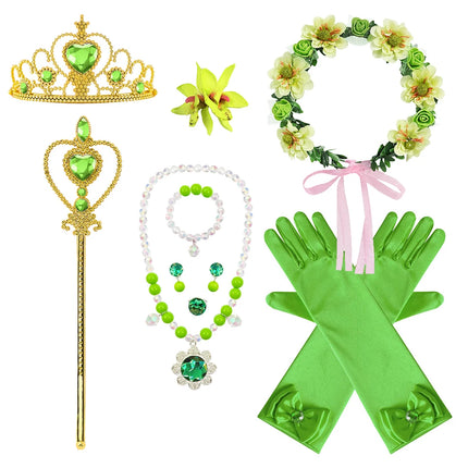 Kids Fiona Green Princess Dress Girls Halloween Carnival Cosplay Long Sleeved Outfits Children Charm Birthday Party Clothing