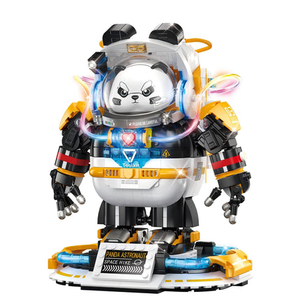 662021 Space Panda Mecha Toy Birthday Gift, Building Blocks Mecha Model Assembly Ornaments Children's Adult Educational Toy Gift