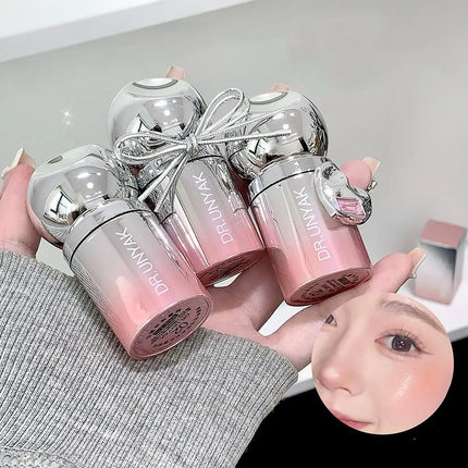 Liquid Blush Stick with Sponge Tip, Waterproof Long-Lasting Skin-friendly Blush Cream Brightening Effect Lips and Cheeks Makeup