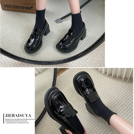Bla Chunky Heel Mary Janes Women's oes Spring 2026 New High Heel Loers Retro Briti Sle Single oes Faionable Cas...