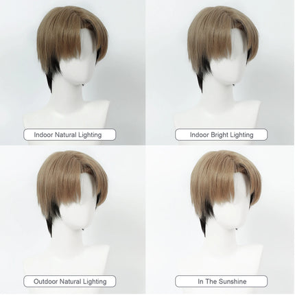 Cosplay Wig Chainsaw Man Anime Wig Kishibe Short Male Anime Cosplay Wig Black Game Role-Playing Synthetic Wig with Wigcap