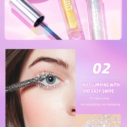 1 PC Diamond Mascara Shining Galaxy Sequins Sweat Proof Glitter Eyelashes Quick Dry Lasting Curling Thick Mascara Shimmer Makeup