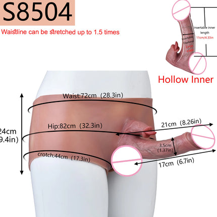 SXXY Huge Realistic Hollow Dildo Pants Silicone High Waist Penis Sleeve Panties For Men Dick Extend Strap On Condom For Couples