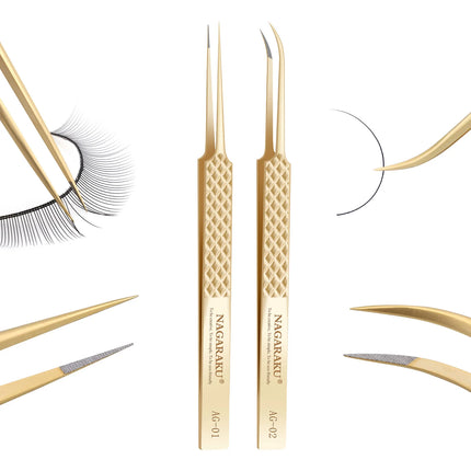 NAGARAKU  Tweezers Anti Slip eyelash extension professional Volume High Closure tweezers for divide volume eyelash Makeup Tools