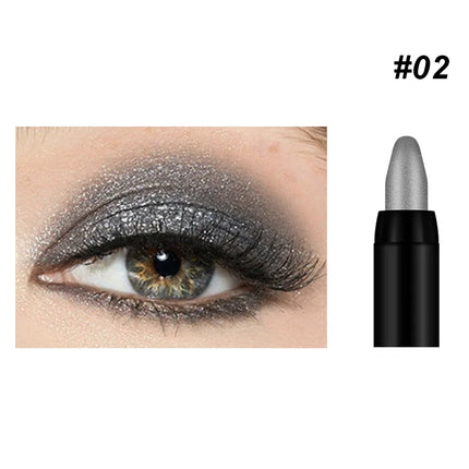 16 Colors Pearlescent Eyeshadow Sticks High Pigmented Eyeshadow Pencil Glitter Waterproof Long-Lasting Eye Makeup Non-Smudged
