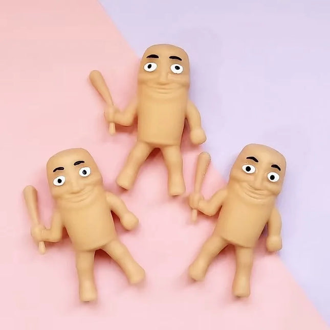 Kawaii Tung Tungtung Sahar Squeeze Toys Collectible Viral Brainrot Fidget Toy Wooden Stick Man Anti-Stress Reliever Toys Figet