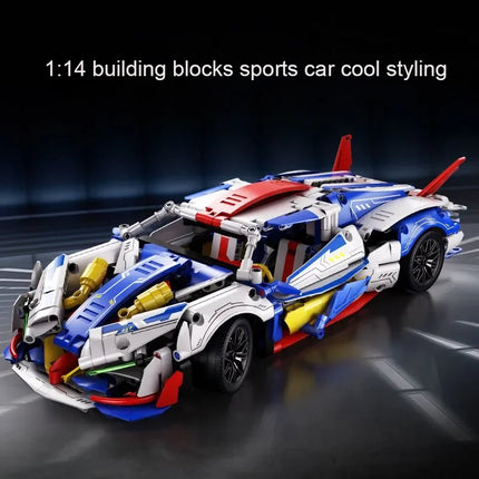 New Technical 1：14 Racing Sport Car Model Building Blocks City Mechanical Speed Vehicle Supercar Brick Puzzle Toys Kid Adult Gi