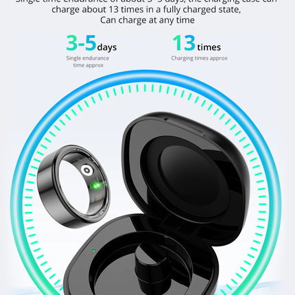 2024 COLMI R02 Smart Ring with Charging Case for Men Women, Battery Life, 39 Days, Health Monitor, 5ATM Waterproof