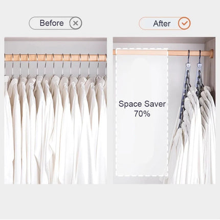 6/7/8 Holes Storage Rack for Clothes Hanger Organizer Foldable Rotatable Metal Hangers Storage Rack Wardrobe Space Saver Hook