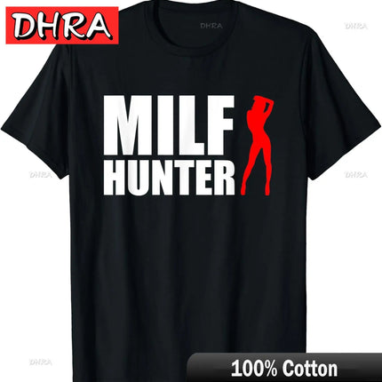 MILF Hunter | Funny Adult Humor Joke for Men Who Love Milfs T-Shirt Men Clothing Y2K Tops Graphic T Shirts Camisetas Streetwear