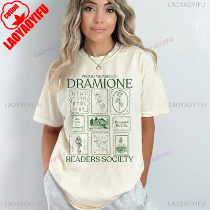 Dramione Cotton T-Shirt Book Club Shirt Readers Society Shirt Manacled Morally Grey Tee Dark Academia Enemies To Lovers Tops