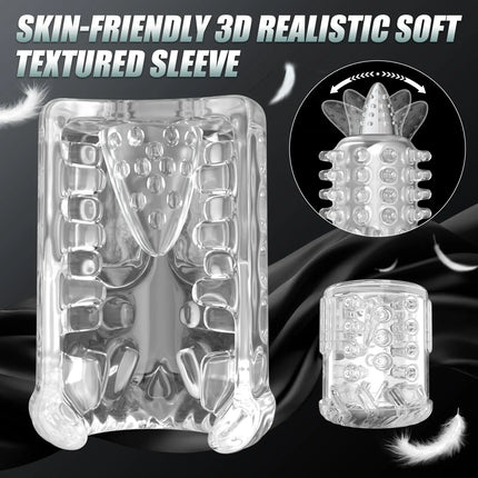 New LCD Automatic Male Mastubator Penis Pump With 7 Vibrating Rotating Thrusting & Licking Modes Pocket Pussy Sex Toys for Men