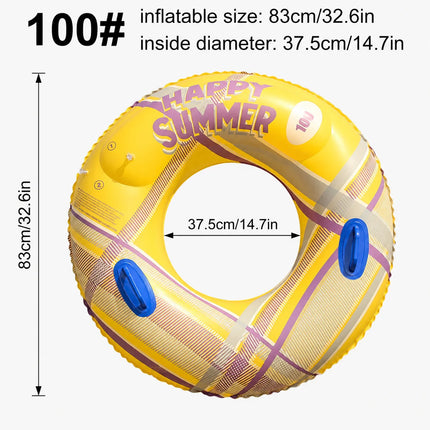 Large Inflatable Swim Ring for Adults Pool Float Tube with Handles Summer Beach Swimming Circle Water Toy 3 Colors