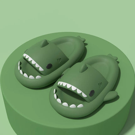 KIDMI Boys Girl Shark Slides Non-Slip Open Toe Cloud Sandals Cute Comfy Cushioned Thick Sole Slippers Cartoon Shower Slippers