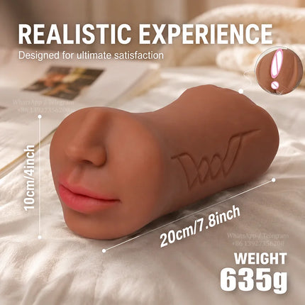 Rubber Vagina Ass Deep Throat Male Masturbator Handheld Pocket Pussy Realistic Vaginal Tight Anal Soft 3 in 1 Blowjob Sex Toys
