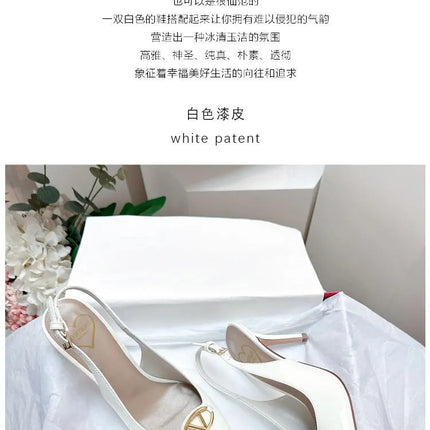 Women's pointed high-heeled sandals for women's summer 2025 new style pointed high-heeled shoes with metal buckle single shoes