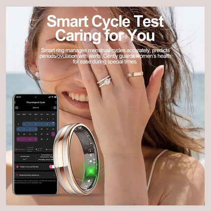2026 Heart Smart Ring For Men Women  Rate Blood Pressure Monitor  Smartring 5ATM Waterproof Health Multi Sports Thin HR02 Ring