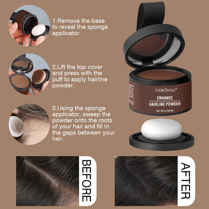 Hairline Shadow Powder,Instantly Conceal Hairline And Hair Root, Waterproof Hairline Powder Filler,Hair Root Cover,Scalp Powder