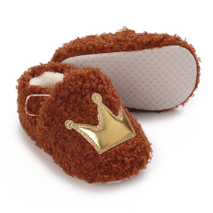 Fashionable Lamb Down Newborn Baby Girl Knitted Baby Soft Sole Shoes Toddler Shoes Warm and Non Slip First Walker
