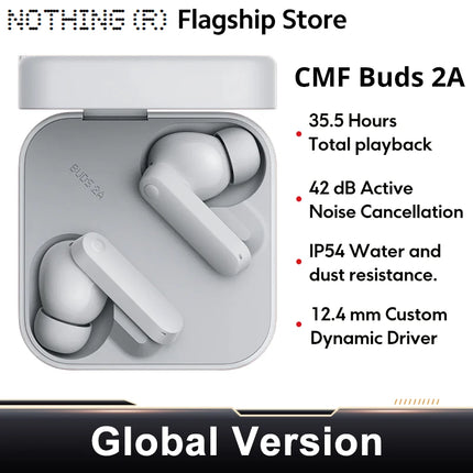 Global Version CMF Buds 2a Up to 31H of playback Bluetooth 5.4 12.4mm Driver 42dB ANC 4HD Mics IP54