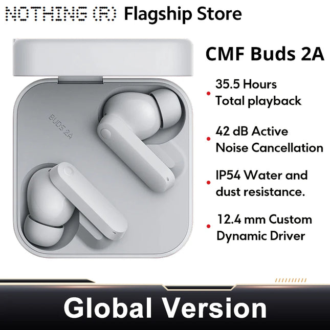 Global Version CMF Buds 2a Up to 31H of playback Bluetooth 5.4 12.4mm Driver 42dB ANC 4HD Mics IP54