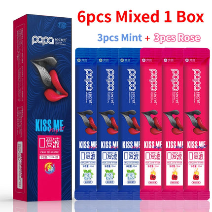 6pcs Oral Sex Water Liquid Edible Lubricant Strawberry Peach Flavor Ice Fire Lubricants Sex Toys for Women Men Couples Sexshop