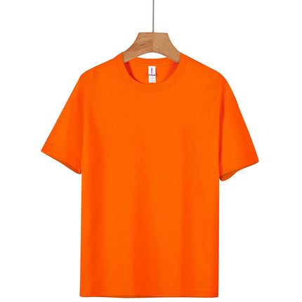 Unisex 100% Pure Cotton Solid Color Men's Summer round Neck Short Sleeve Shirt 180g Cotton T-Shirt in 16 Colors
