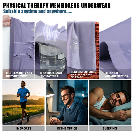 Men's Breathable Underwear Front Open Hole with Adjustable Ring Sheath Boxers Foreskin Long Therapy Enhanced Man Boxers Briefs