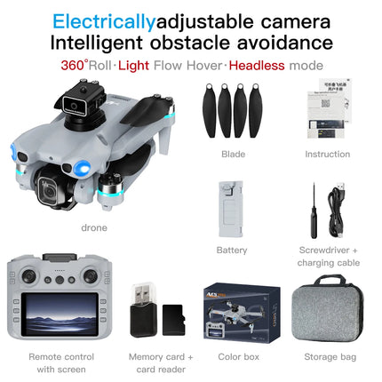 2026 New AE5 Pro Drone 8K HD 4.5" Screen Control 20 Min Battery Headless Mode Helicopter 360° Flip Quadcopter Mini Drone Kid Toy
