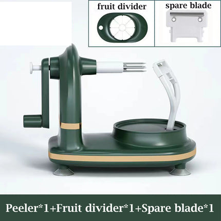 Multifunctional Kitchen Peeler Hand-cranked Manual Fruit Peeler Apple Pear Slicing Tool With Fruit Divider And Spare Blades